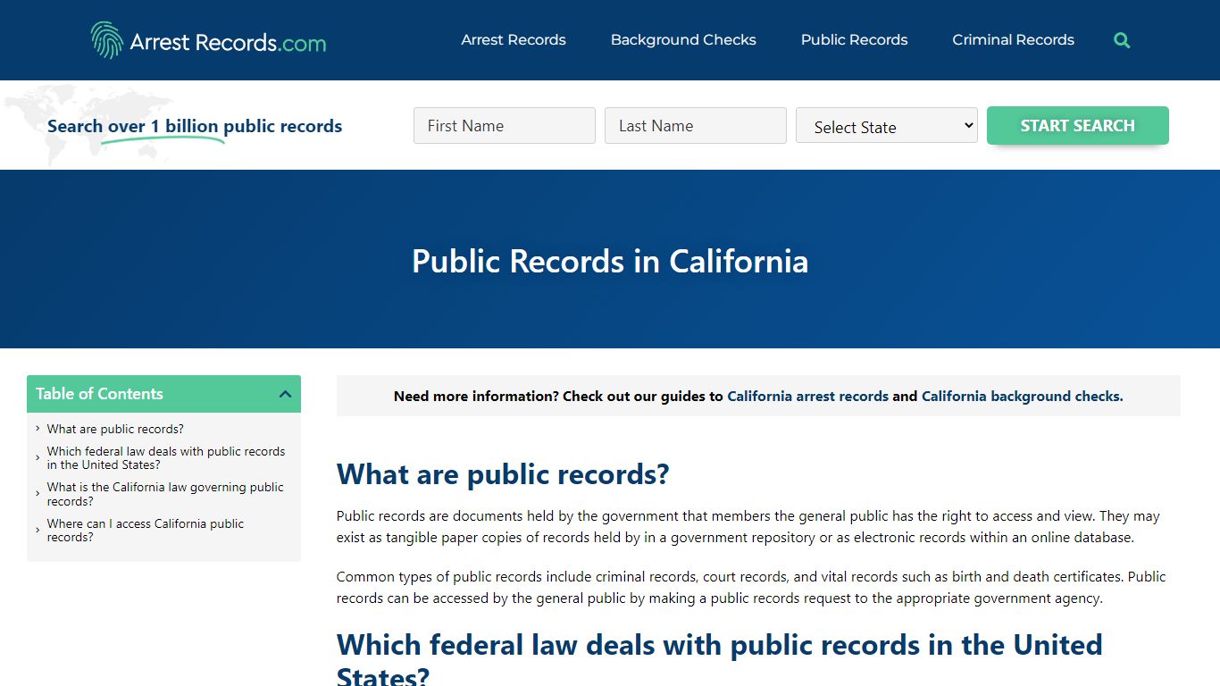 California Public Records - Arrest Records.com